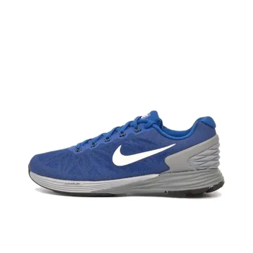 Nike Lunarglide 6 Амортизация Износостойкий Низкий Топ Беговые кроссовки Мужские Синие