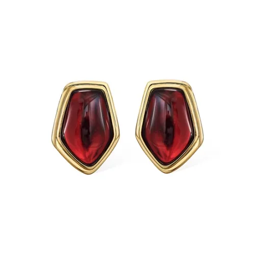 Retro Chic Brass Gold Plated Инкрустированный Цветная глазурь Серьги-гвоздики Женские