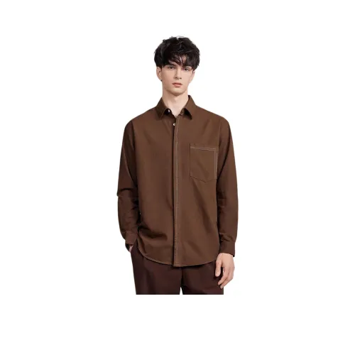 WILD LEADER Карамельный кофейный [CW52585B82] Мужская рубашка