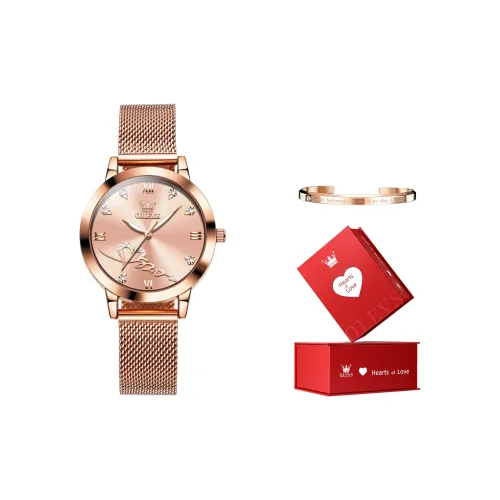 OLEVS Heartstring Collection Кварцевый механизм ремешок из нержавеющей стали женские часы белый циферблат