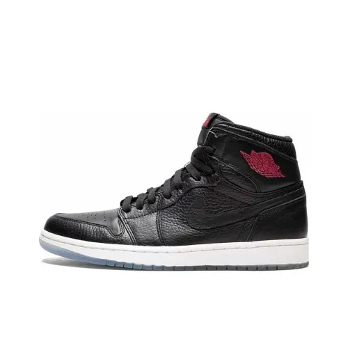 Jordan Air Jordan 1 Устойчивый к истиранию MID Топ Винтажные баскетбольные кроссовки Мужской Черный