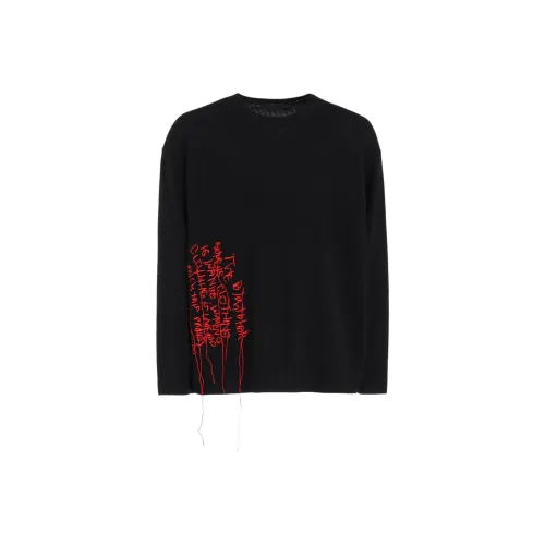 Yohji Yamamoto S'YTE FW25 7G Смесовая шерсть INTARSIA MESSAGE Пуловер Трикотаж Унисекс