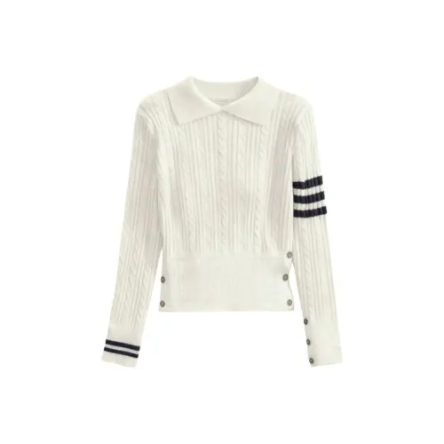 AINUOERMY Экрю Топ Женский Трикотаж