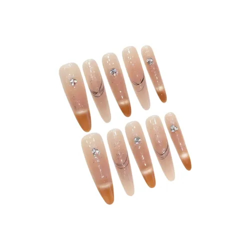 SHAQINUO Стиль Майярд Французский Улыбка Кошачий глаз Блестящий розовый STACK Ромб Осенний Длинный Ногти 35 мм