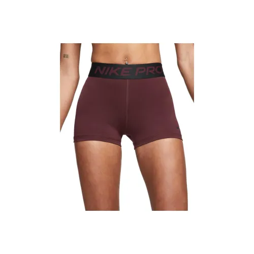 Nike Pro Темно-бордовый Черный Черный Женские спортивные шорты