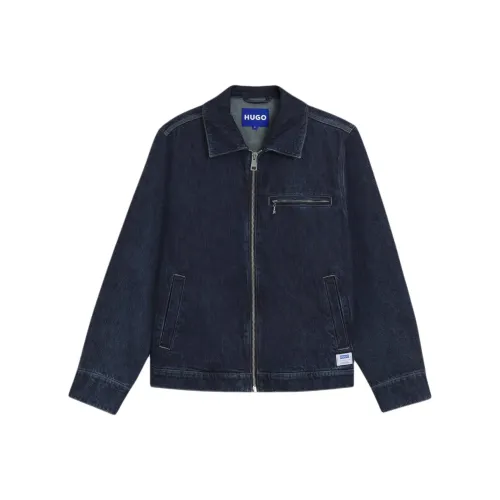 Hugo Boss Blue Men's Denim Jackets Hugo Boss Синий Мужской Джинсовые Куртки