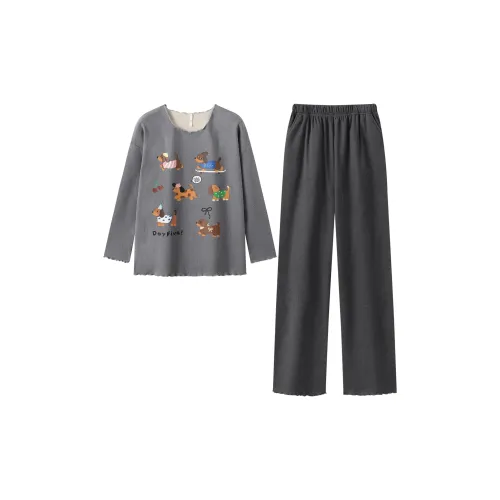 Gongdie Серый Женский Пижамный Комплект
