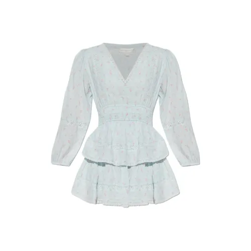 LOVESHACKFANCY Длинное платье с длинными рукавами женское