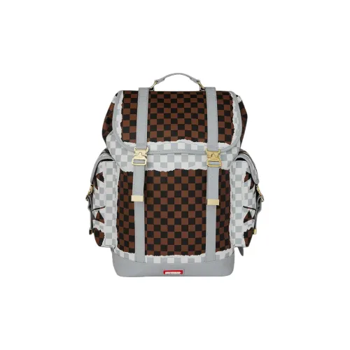 SPRAYGROUND Ткань Рюкзак Большой Унисекс Серый Коричневый Сетка