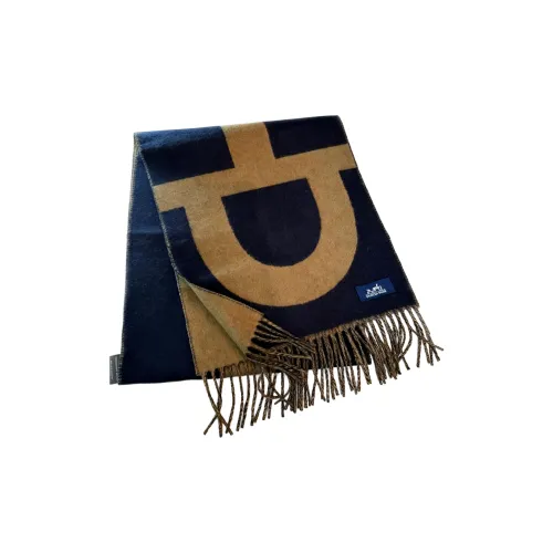 HERMES Кашемир Вязаные Шарфы Женские Синие