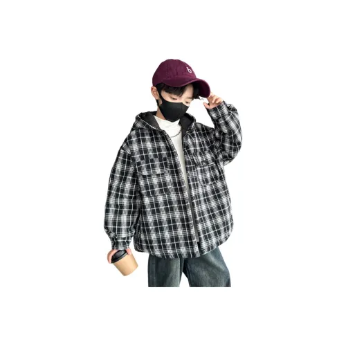 HEINBBE Черный Белый Клетка Детский Топ