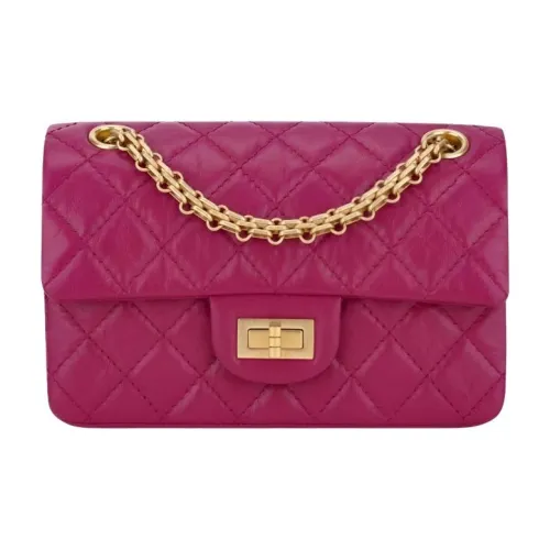 CHANEL 2,55 Lambskin Bag Mini Women's Dark Pink