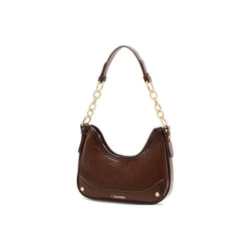 C°BANNER Коровья кожа Сумка через плечо Стандартная Женская Кофейного цвета