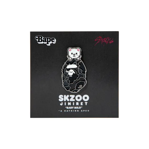 A BATHING APE STRAYKIDS Коллаборация Черный камуфляж Обезьяна Cartoon Animal Sculpture Значки из цинкового сплава