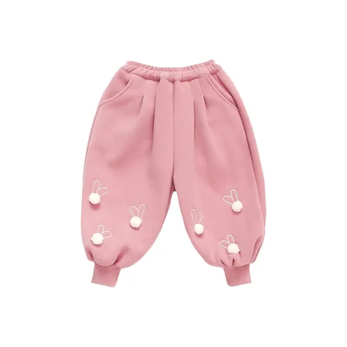 RHOBESAM Бобовый и кроличий мех с флисовой подкладкой розовые штаны для дошкольников тренировочные штаны