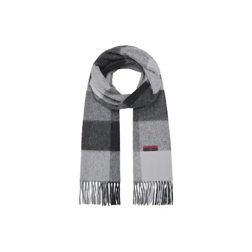 PIERRE CARDIN Шерсть Трикотаж Шарфы Унисекс Черный Белый Клетка Серый Синий Клетка