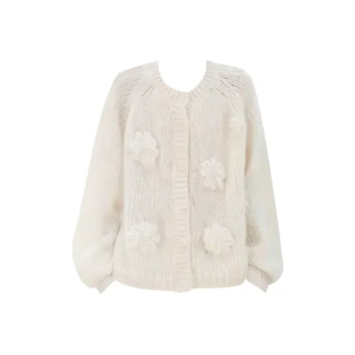 Wang Leshi Сливочный Женский Трикотаж