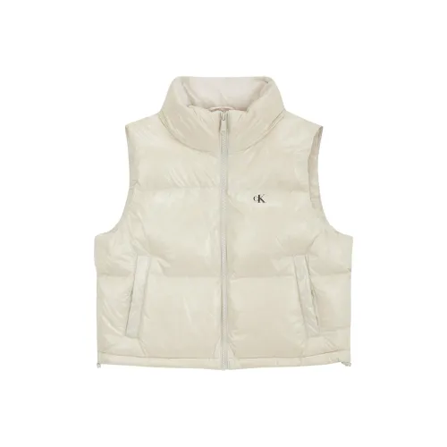Calvin Klein Светло-серый и белый женский пуховый жилет