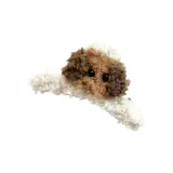 Белая заколка для волос с кудрями