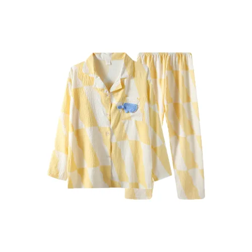 HANQIANNUO Весенний и Осенний Пижама Женская Верхняя одежда Готовая