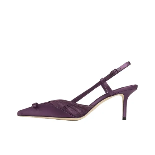 Jimmy Choo Afia Сетка Sling Спина Узкий каблук Высокие каблуки 6,5 см Женские Фиолетовый