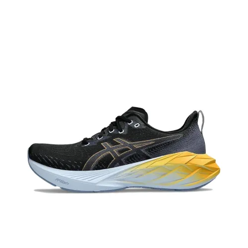 ASICS Novablast 4 Low Топ Беговые кроссовки Мужской Черный Желтый Синий