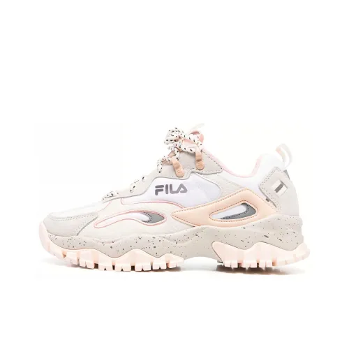 FILA Ray Tracer Амортизация Износостойкий Низкий Топ Пластик Беговые кроссовки Женские Бежево-розовый