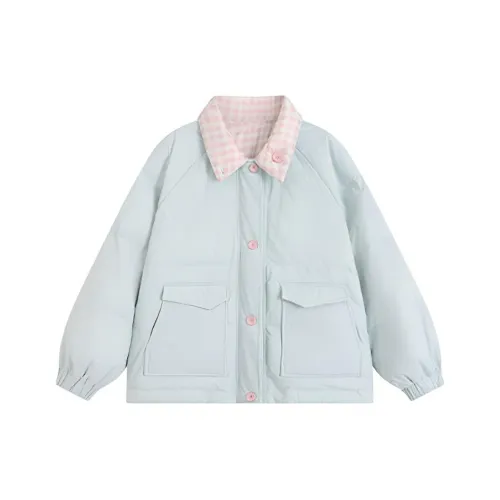 MDEHT Молочно-синий Женские пуховики