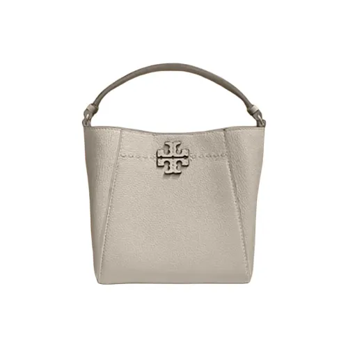 TORY BURCH McGraw Кожаная ведрообразная сумка женская серая и белая