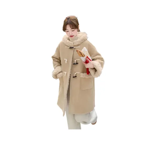 SIXUSICHOU Бежевый Абрикос Женское Пальто