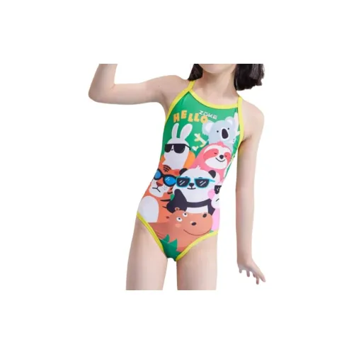 ZOKE Зеленый Желтый Зоопарк Цветочный Купальники для детей