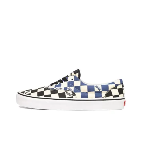 VANS Era Big Check Легкий Низкий Топ Скейтборд Кроссовки Унисекс Синий Белый