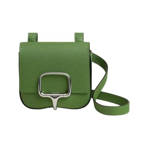 HERMES HermèsDella Cavalleria Epsom Телячья кожа Сумка через плечо Мини Женская A8 Yuka Лента Зеленый