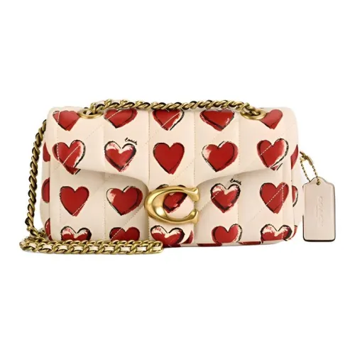 COACH Tabby Sheepskin Сумка через плечо Маленькая Женская Мел Белый и Красный