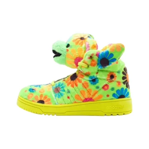adidas originals x JEREMY SCOTT JS Bear Скейтборд Кроссовки Мужские Желто-зеленые