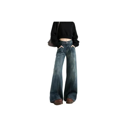 SNOOPY Винтажный синий с флисовой подкладкой женские джинсы