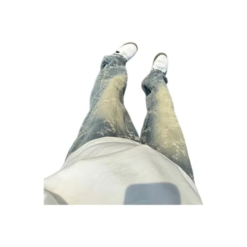 GMTK Светлый Винтажный Синий Полу-Эластичный Пояс Мужские Джинсы