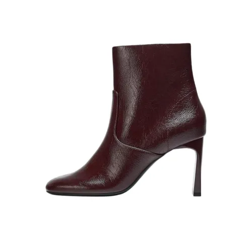 Ботильоны ZARA Collaboration 8 см Женские Темно-красный цвет