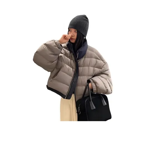 OURUOKE Серый Двусторонний Женский Пуховик