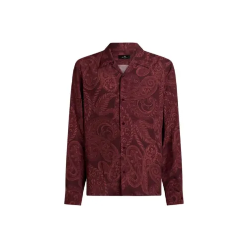 ETRO Мужские рубашки бордово-красного цвета