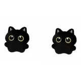 Маленький угольный шарик, украшение в виде черного кота, 2 штуки