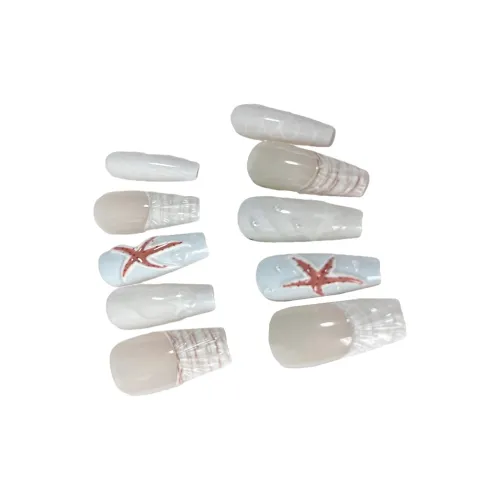 T Z Лето Морская звезда 3D-украшение Sea Цветочный False Nail MID Длина Однотонный Jump Цвет Милый