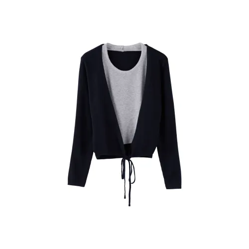 SIBAISHE Темно-синий и Серый Женский Трикотаж