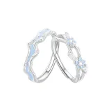 Романтическая ветка цветка, пара, парные кольца