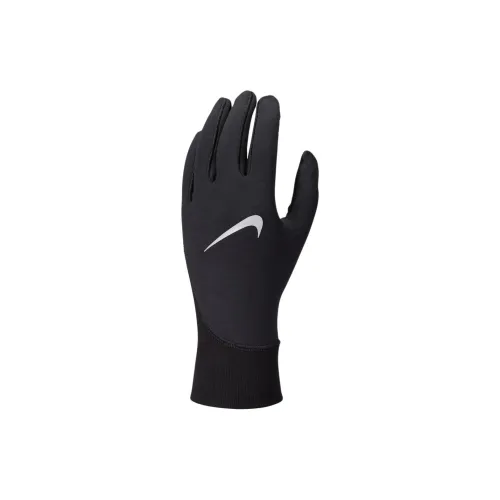 Nike Полиэстер Спортивные Перчатки Мужские Черные Серебряные