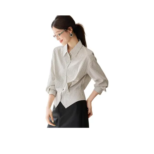 Mo Han Yi Mei Хаки Женские Рубашки