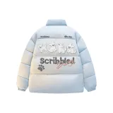 Синий хлопковый пуховик