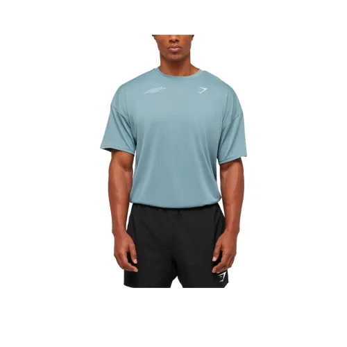 GYMSHARK Bench Синий Мужской T-Рубашки