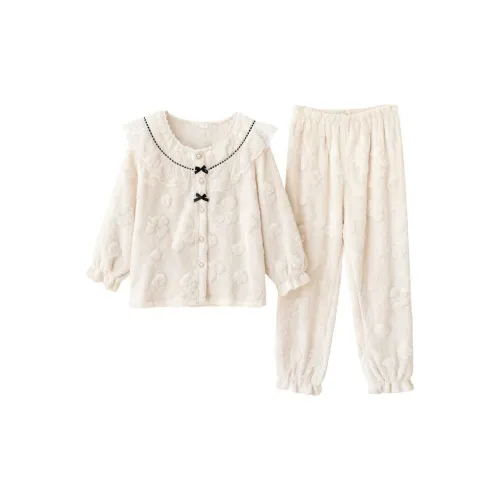 Daiyindie Осенние и зимние пижамы для женщин утолщенные и с флисовой подкладкой термические коралловый флис домашняя одежда