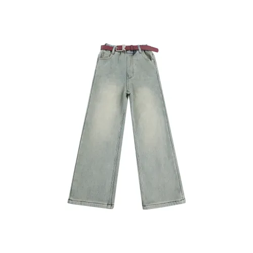 Meter Джинсы Осенний Зимний Комплект Задний Карман Вышивка Широкие Брюки